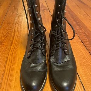 Black leather boots size 10